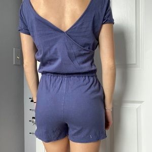 Casual navy blue romper